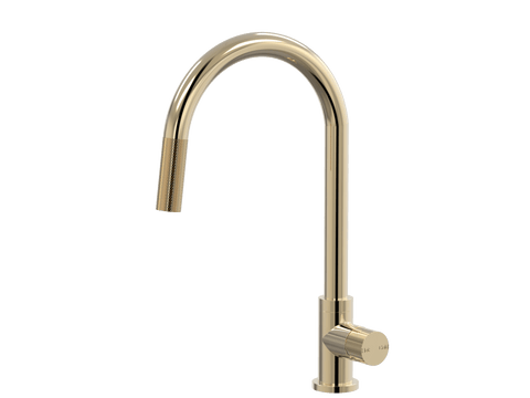 Tapware ParTaps IDK Sink Pull-Out Mixer Colour: Brass Gold Style: Gooseneck Place & Palette
