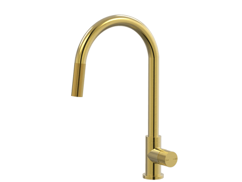 Tapware ParTaps IDK Sink Pull-Out Mixer Colour: Brushed Gold Style: Gooseneck Place & Palette