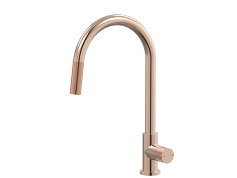 Tapware ParTaps IDK Sink Pull-Out Mixer Colour: Brushed Rose Gold Style: Gooseneck Place & Palette