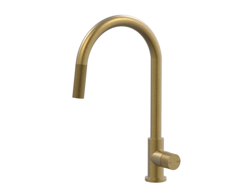 Tapware ParTaps IDK Sink Pull-Out Mixer Colour: Rumbled Brass Style: Gooseneck Place & Palette
