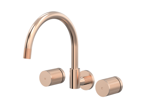 Tapware ParTaps IDK Sink Set Wall Swivel Colour: Brushed Rose Gold Place & Palette