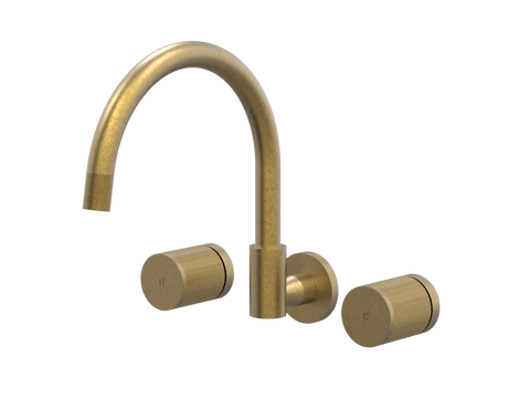 Tapware ParTaps IDK Sink Set Wall Swivel Colour: Rumbled Brass Place & Palette