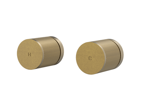 Tapware ParTaps IDK Top Assemblies Wall Pair Colour: Rumbled Brass Place & Palette