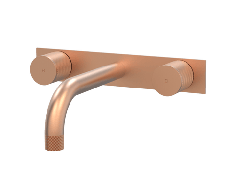 Tapware ParTaps IDK Wall Basin Set Colour: Brushed Copper Style: On Plate Place & Palette