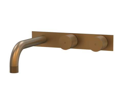 Tapware ParTaps IDK Wall Basin Set Colour: Burnished Style: On Plate - Offset Place & Palette