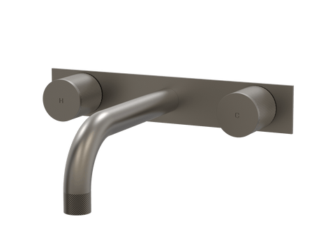Tapware ParTaps IDK Wall Basin Set Colour: Gunmetal Style: On Plate Place & Palette
