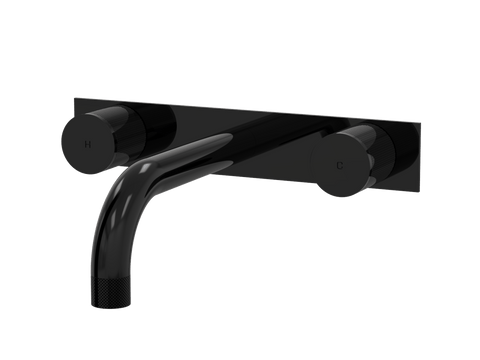 Tapware ParTaps IDK Wall Basin Set Colour: Midnight Black Style: On Plate Place & Palette