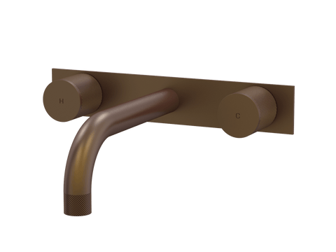 Tapware ParTaps IDK Wall Basin Set Colour: Native Brass Style: On Plate Place & Palette