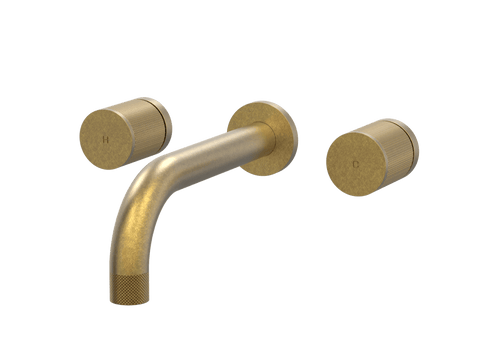 Tapware ParTaps IDK Wall Basin Set Colour: Rumbled Brass Style: Original Place & Palette