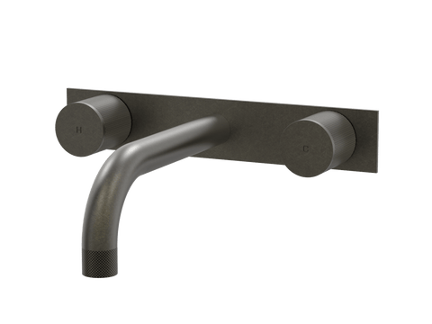 Tapware ParTaps IDK Wall Basin Set Colour: Volcanic Grey Style: On Plate Place & Palette