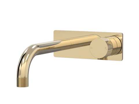 Tapware ParTaps IDK Wall Bath Mixer Set On Plate Colour: Brass Gold Size: 160mm Place & Palette