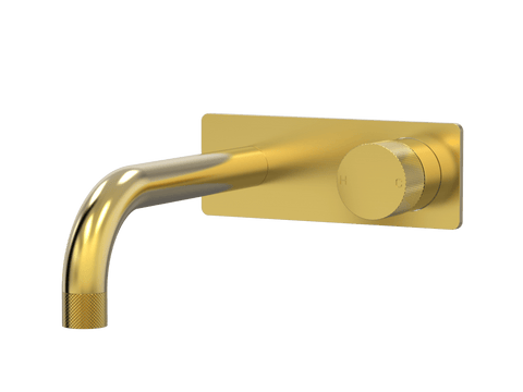Tapware ParTaps IDK Wall Bath Mixer Set On Plate Colour: Brushed Gold Size: 160mm Place & Palette