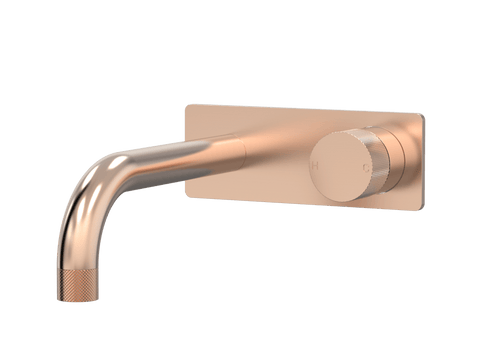 Tapware ParTaps IDK Wall Bath Mixer Set On Plate Colour: Brushed Rose Gold Size: 160mm Place & Palette