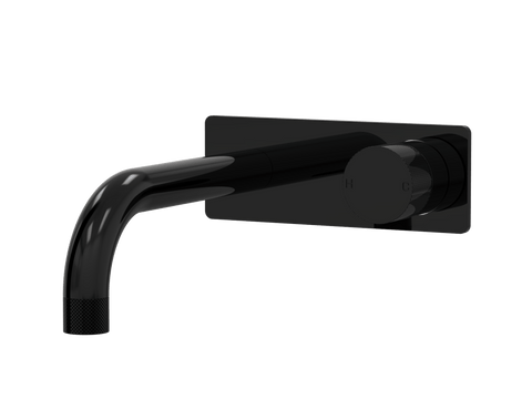 Tapware ParTaps IDK Wall Bath Mixer Set On Plate Colour: Midnight Black Size: 160mm Place & Palette