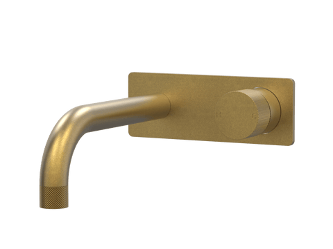 Tapware ParTaps IDK Wall Bath Mixer Set On Plate Colour: Rumbled Brass Size: 160mm Place & Palette