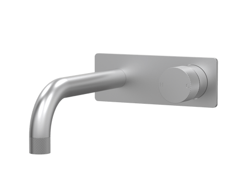 Tapware ParTaps IDK Wall Bath Mixer Set On Plate Colour: Satin Pearl Size: 160mm Place & Palette
