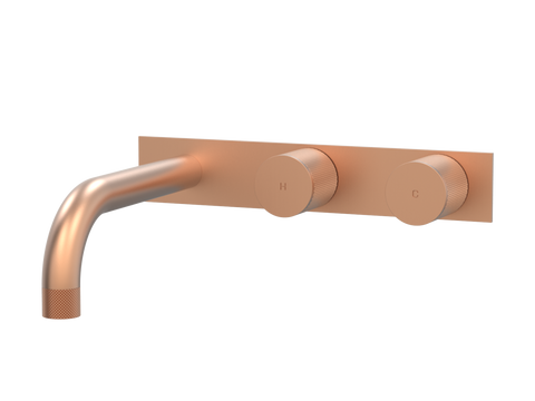 Tapware ParTaps IDK Wall Bath Set - On Plate (Offset) Colour: Brushed Copper Size: 160mm Place & Palette