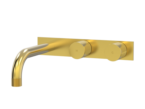 Tapware ParTaps IDK Wall Bath Set - On Plate (Offset) Colour: Brushed Gold Size: 160mm Place & Palette