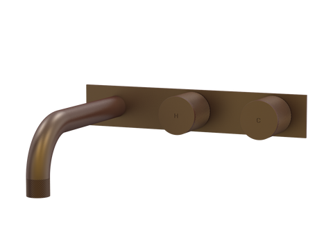 Tapware ParTaps IDK Wall Bath Set - On Plate (Offset) Colour: Native Brass Size: 160mm Place & Palette