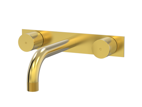 Tapware ParTaps IDK Wall Bath Set - On Plate Colour: Brushed Gold Size: 160mm Place & Palette