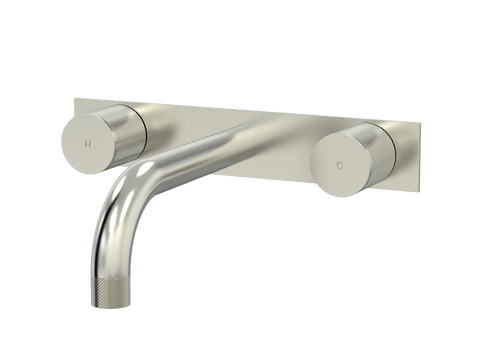 Tapware ParTaps IDK Wall Bath Set - On Plate Colour: Brushed Nickel Size: 160mm Place & Palette