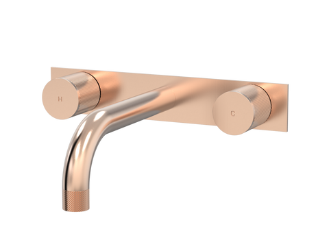 Tapware ParTaps IDK Wall Bath Set - On Plate Colour: Brushed Rose Gold Size: 250mm Place & Palette