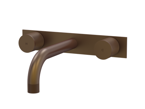 Tapware ParTaps IDK Wall Bath Set - On Plate Colour: Native Brass Size: 160mm Place & Palette