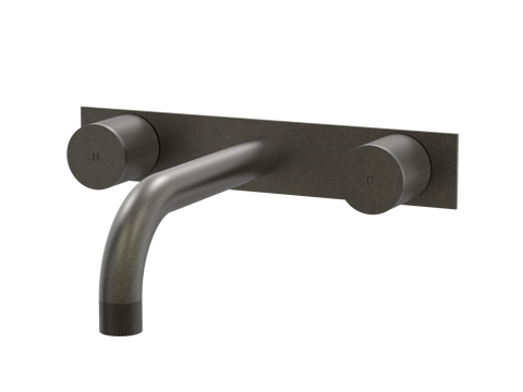 Tapware ParTaps IDK Wall Bath Set - On Plate Colour: Volcanic Grey Size: 200mm Place & Palette