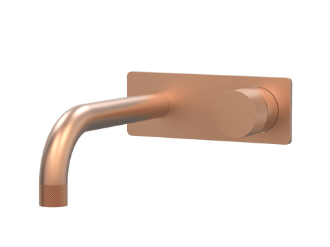 Tapware ParTaps IDK Wall Mixer Basin Set On Plate - 90 Degree Colour: Brushed Copper Size: 200mm Place & Palette