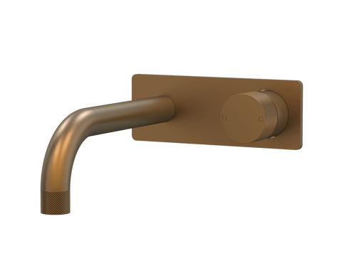 Tapware ParTaps IDK Wall Mixer Basin Set On Plate - 90 Degree Colour: Burnished Size: 200mm Place & Palette