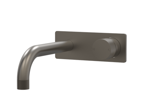 Tapware ParTaps IDK Wall Mixer Basin Set On Plate - 90 Degree Colour: Gunmetal Size: 200mm Place & Palette