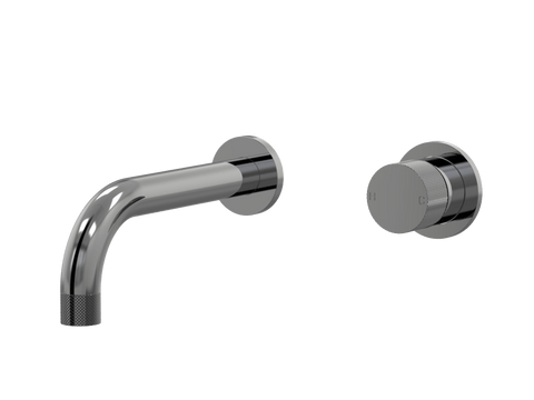 Tapware ParTaps IDK Wall Mixer Basin Set Outlet Colour: Black Sapphire Size: 160mm Place & Palette