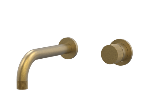 Tapware ParTaps IDK Wall Mixer Basin Set Outlet Colour: Rumbled Brass Size: 160mm Place & Palette