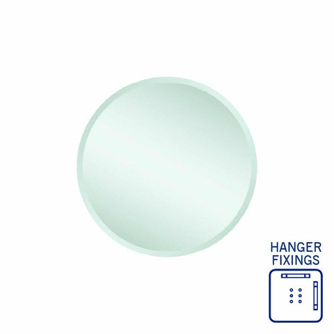 Mirrors Thermogroup Kent 18mm Bevel Round Mirror Style: Hangers Size: 500x500x14mm Place & Palette