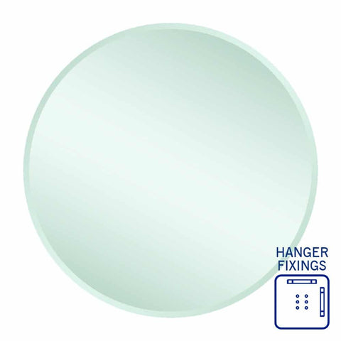 Mirrors Thermogroup Kent 18mm Bevel Round Mirror Style: Hangers Size: 800x800x14mm Place & Palette