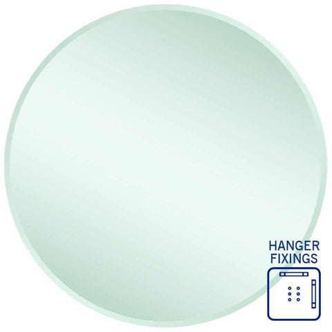 Mirrors Thermogroup Kent 18mm Bevel Round Mirror Style: Hangers Size: 900x900x14mm Place & Palette