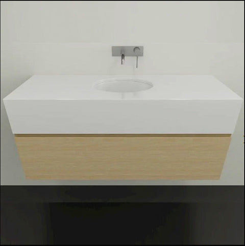 Vanities Timberline Kingsley Wall Hung Vanity with Silksurface Box Top & White Gloss Under Counter Basin Size: L 1200mm Centre Bowl Place & Palette