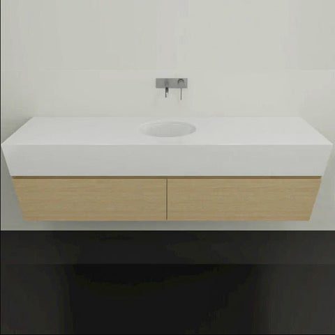 Vanities Timberline Kingsley Wall Hung Vanity with Silksurface Box Top & White Gloss Under Counter Basin Size: L 1800mm Centre Bowl Place & Palette