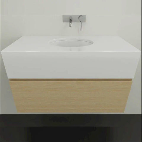 Vanities Timberline Kingsley Wall Hung Vanity with Silksurface Box Top & White Gloss Under Counter Basin Size: L 900mm Centre Bowl Place & Palette