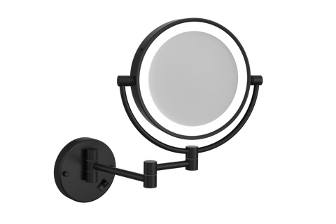 Wall-Mounted Multi-Magnification Mirror with Light