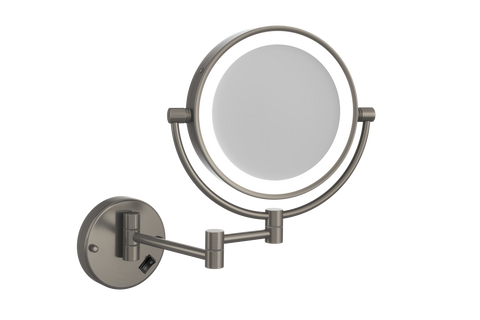 Wall-Mounted Multi-Magnification Mirror with Light