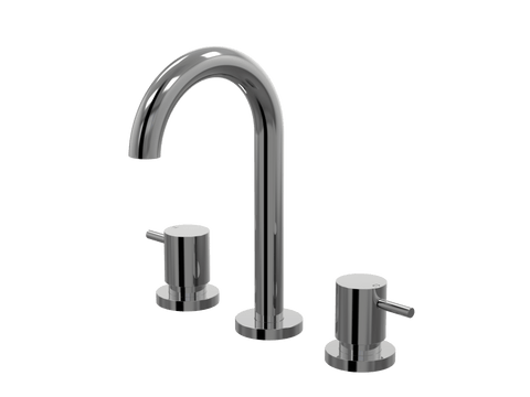 Tapware ParTaps Lugano Basin Set Swivel Colour: Black Sapphire Place & Palette
