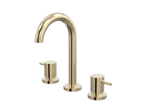 Tapware ParTaps Lugano Basin Set Swivel Colour: Brushed Brass Gold Place & Palette