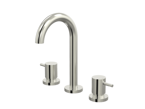 Tapware ParTaps Lugano Basin Set Swivel Colour: Brushed Nickel Place & Palette