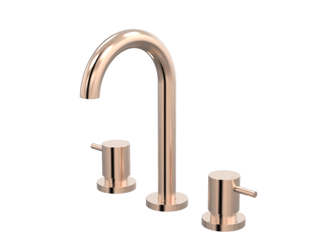 Tapware ParTaps Lugano Basin Set Swivel Colour: Brushed Rose Gold Place & Palette