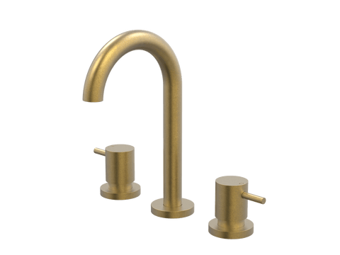 Tapware ParTaps Lugano Basin Set Swivel Colour: Rumbled Brass Place & Palette