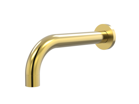 Tapware ParTaps Lugano Basin Wall Fixed Outlet Colour: Brushed Gold Style: 90 Degree Place & Palette