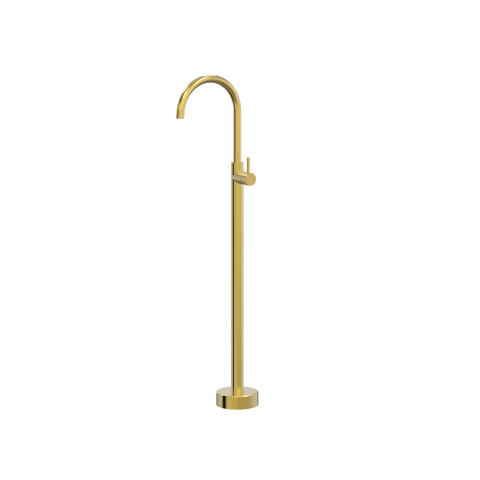 Tapware ParTaps Lugano Floor Bath Filler Mixer Colour: Brushed Gold Style: Gooseneck Place & Palette