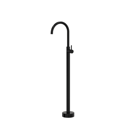 Tapware ParTaps Lugano Floor Bath Filler Mixer Colour: Midnight Black Style: Gooseneck Place & Palette