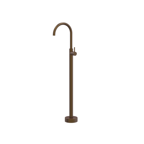 Tapware ParTaps Lugano Floor Bath Filler Mixer Colour: Native Brass Style: Gooseneck Place & Palette